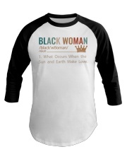 Black woman Baseball Tee tile