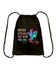 Never apologize for who you are Drawstring Bag tile