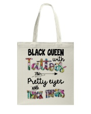 Black queen with tattoos Tote Bag tile