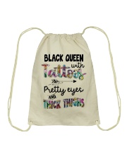 Black queen with tattoos Drawstring Bag tile