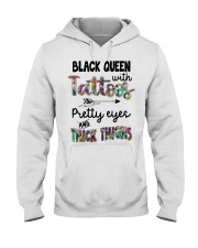Black queen with tattoos Hooded Sweatshirt tile