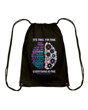 It's fine I'm fine Everything is fine Drawstring Bag tile