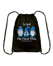 In April We Wear Blue For Autism Awareness Drawstring Bag tile
