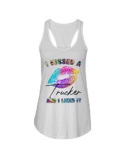 I kissed a trucker and I liked it Ladies Flowy Tank tile
