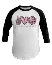 Peace Love Well - Printed apparels Baseball Tee tile