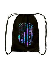 Camping American flag Drawstring Bag tile