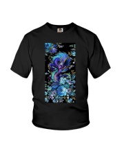 Blue floral dragon Youth T-Shirt tile