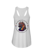 Be careful who you hate Ladies Flowy Tank tile