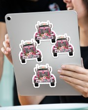I love my trucker Sticker - 4 pack (Vertical) aos-sticker-4-pack-vertical-lifestyle-front-11
