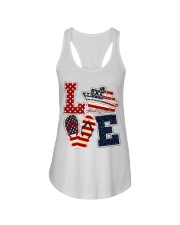 Love Independence day Ladies Flowy Tank tile