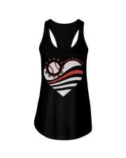 American heart Independence day Ladies Flowy Tank tile