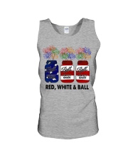 Red white and ball independence day Unisex Tank tile