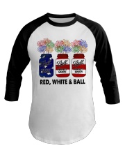 Red white and ball independence day Baseball Tee tile