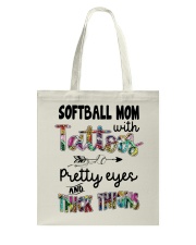 Softball mom with tattoos Tote Bag tile
