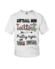 Softball mom with tattoos Youth T-Shirt tile