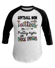 Softball mom with tattoos Baseball Tee tile