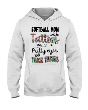 Softball mom with tattoos Hooded Sweatshirt tile