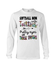 Softball mom with tattoos Long Sleeve Tee tile