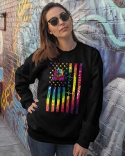 Tie dye American Independence day Crewneck Sweatshirt lifestyle-unisex-sweatshirt-front-3