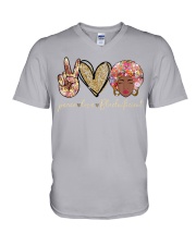 Peace Love Blacknificient V-Neck T-Shirt tile