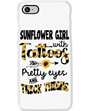 Sunflower girl with tattoos Phone Case tile