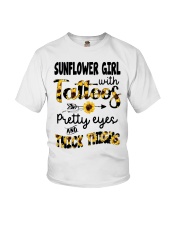 Sunflower girl with tattoos Youth T-Shirt tile