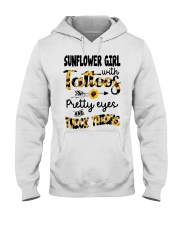 Sunflower girl with tattoos Hooded Sweatshirt tile