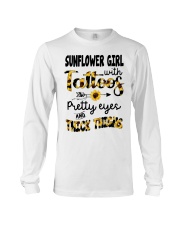 Sunflower girl with tattoos Long Sleeve Tee tile