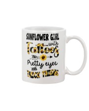 Sunflower girl with tattoos Mug tile