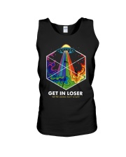 Get in loser we're doing butt stuff Unisex Tank tile