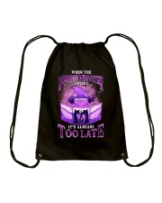 When the Dungeon Meowster smiles Drawstring Bag tile