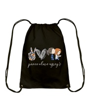 Peace love grey's Drawstring Bag tile