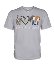 Peace love grey's V-Neck T-Shirt tile
