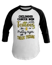 Childhood cancer mom Baseball Tee tile