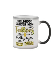 Childhood cancer mom Color Changing Mug tile