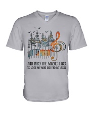 And into the music I go V-Neck T-Shirt tile