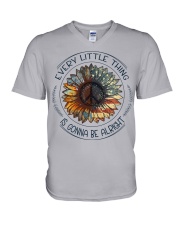 Every little thing is gonna be alright V-Neck T-Shirt tile