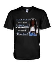Black women don't have attitudes V-Neck T-Shirt tile