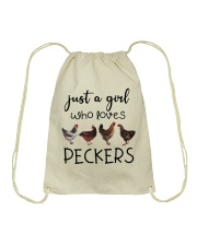 Just a girl who loves peckers Drawstring Bag tile