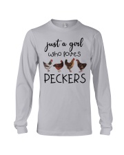 Just a girl who loves peckers Long Sleeve Tee tile