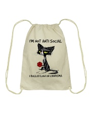 I'm not anti social Drawstring Bag tile