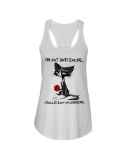 I'm not anti social Ladies Flowy Tank tile