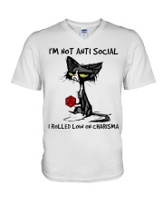 I'm not anti social V-Neck T-Shirt tile