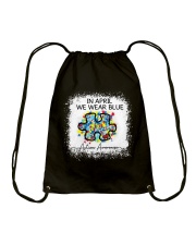In April We Wear Blue Drawstring Bag tile