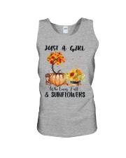 Just a girl who loves fall and sunflowers Unisex Tank tile