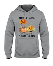 Just a girl who loves fall and sunflowers Hooded Sweatshirt tile