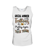 Social worker with tattoos Unisex Tank tile