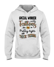 Social worker with tattoos Hooded Sweatshirt tile
