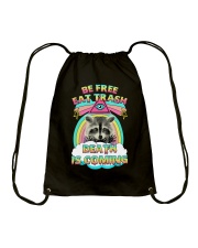 Eat trash Drawstring Bag tile