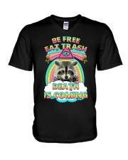 Eat trash V-Neck T-Shirt tile